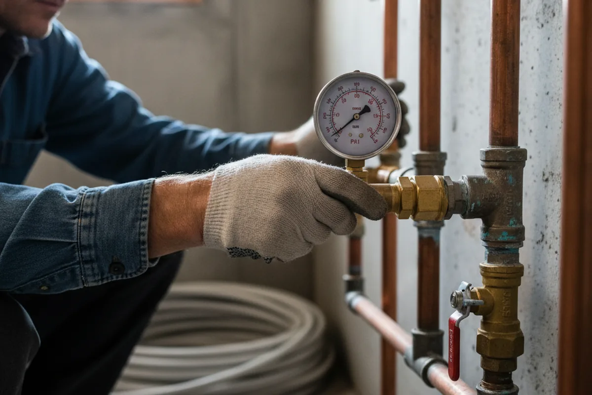 Pressure testing a repaired line during Water Line Repair in Central City